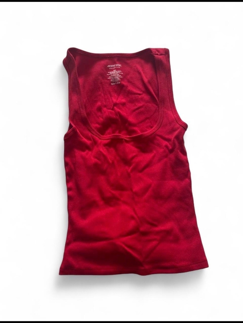 Ardene Red Ribbed Scoop Neck Tank